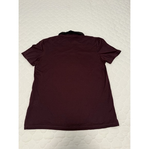 Lanvin Polo Shirt Burgundy Size M 100% Cotton Made in Italy - Picture 4 of 5